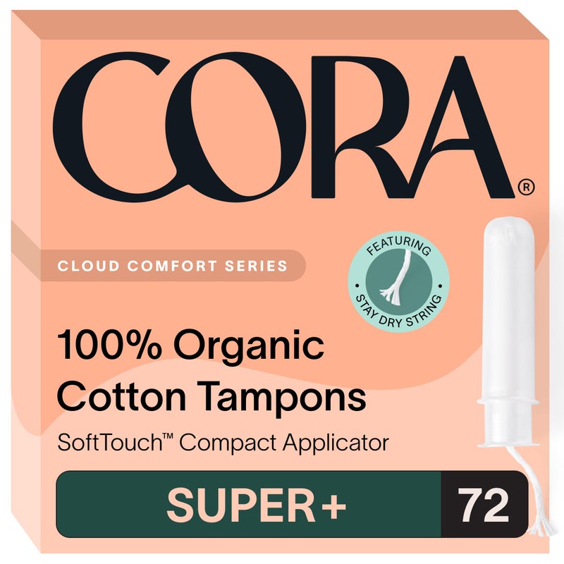 Cora Organic Tampons (72 Super Plus Tampons) - Image 1